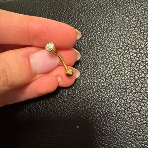 Solid gold belly button ring